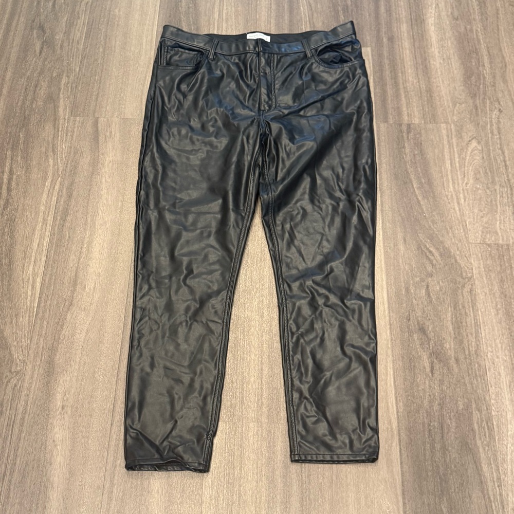 Abercombie Black Leather Jeans